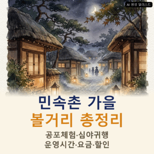 한국민속촌 가을 볼거리 총정리 2026: 공포체험·심야귀행·운영시간·요금