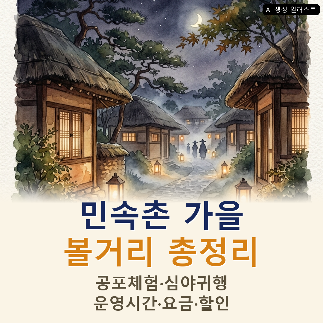 한국민속촌 가을 볼거리 총정리 2026: 공포체험·심야귀행·운영시간·요금